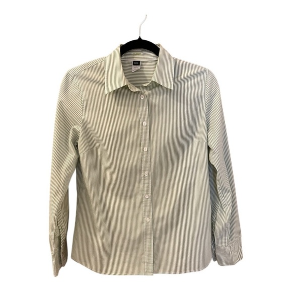 J. Crew Tops - J. Crew Green Preppy Striped Classic Button-Up Shirt, Size M, Slim Fit.